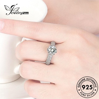 Jewelrypalace แหวนเพชรโมอิส เงิน 925 เรียบง่าย สําหรับผู้หญิง R1170