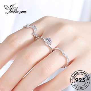 Jewelrypalace แหวนเงิน 925 รูปมงกุฎเพชรโมอิส สีทอง สร้างสรรค์ ของแท้ R1368