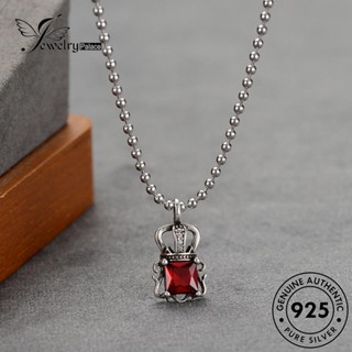 Jewelrypalace สร้อยคอเงิน 925 จี้มงกุฎทับทิม สําหรับผู้หญิง N28