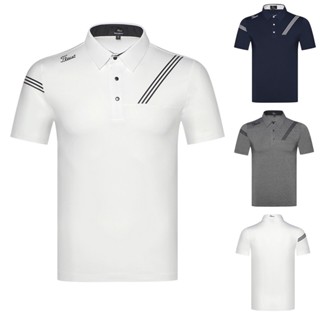 Titleist เสื้อโปโลแขนสั้นลําลอง ระบายอากาศได้ดี เหมาะกับฤดูร้อน สําหรับผู้ชาย