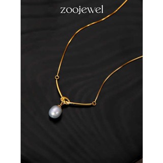 Zoo JEWEL สร้อยคอโซ่เงินแท้ 925 ประดับมุกน้ําจืด หรูหรา สําหรับผู้หญิง