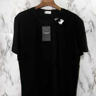 Saint Laurent  เสื้อยืดคอกลม แขนสั้น พิมพ์ลายปู ทรงหลวม สําหรับผู้ชาย และผู้หญิง 2XLT