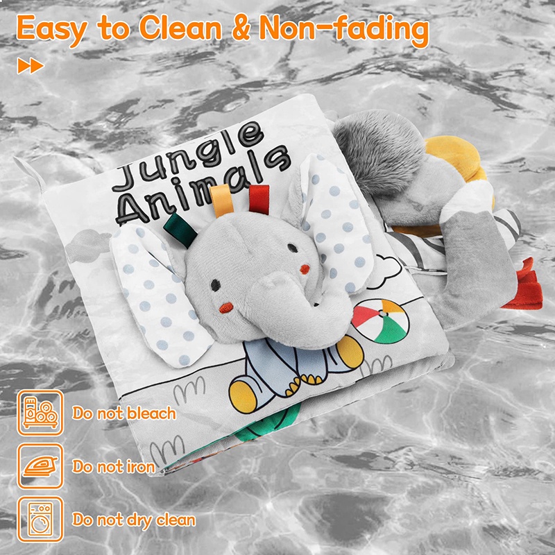 หนังสือผ้า 3D สัมผัส ความคมชัดสูง ของเล่นเด็ก 0-12 เดือน หนังสือเด็กอ่อน สัมผัสและรู้สึกย่น ของเล่นเพื่อการศึกษาในช่วงต้น สําหรับทารก เด็กวัยหัดเดิน ของขวัญ