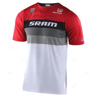 เสื้อกีฬาแขนสั้น ลาย Sram Downhill Jerseys MTB Offroad DH สําหรับขี่จักรยานยนต์