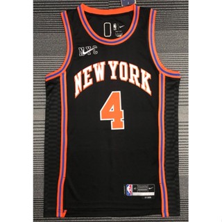 เสื้อกีฬาบาสเก็ตบอล ลายทีม New York Nicks No.4 สีดํา 2022