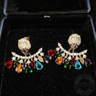 Jewelrypalace ต่างหูเงิน 925 รูปเสือทับทิม สีทอง สําหรับผู้หญิง E1140