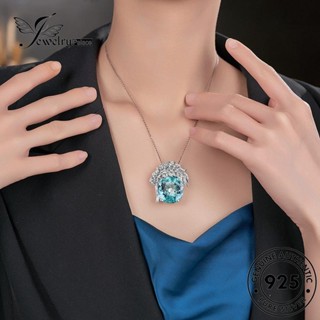 Jewelrypalace สร้อยคอเงิน 925 จี้ขนนกไพลิน หรูหรา สําหรับผู้หญิง N1376