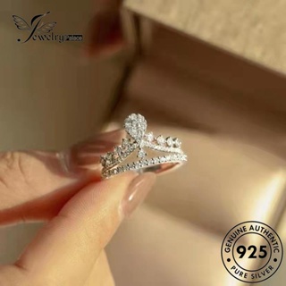 Jewelrypalace แหวนเงิน 925 รูปมงกุฎ ประดับเพชรโมอิส เรียบง่าย สําหรับผู้หญิง R2120