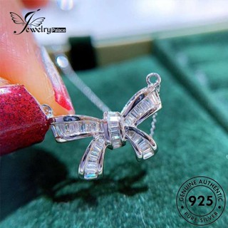 Jewelrypalace ชุดสร้อยคอเงิน 925 ประดับเพชรโมอิส โบว์ สร้างสรรค์ สําหรับผู้หญิง S161