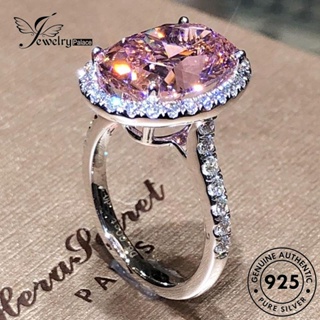 Jewelrypalace แหวนเงิน 925 ประดับเพชรคริสตัล สีชมพู หรูหรา สําหรับผู้หญิง R1