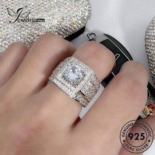 Jewelrypalace แหวนเงิน 925 ประดับเพชรโมอิส หรูหรา สําหรับผู้ชาย R455