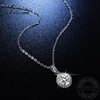 Jewelrypalace Moissanite สร้อยคอเงิน 925 ประดับเพชร ทรงกลม แฟชั่น สําหรับผู้หญิง N83