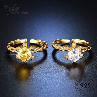 Jewelrypalace แหวนเงิน 925 ลายดอกไม้ สีทอง สําหรับผู้หญิง R442