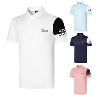 Titleist เสื้อยืดโปโล แขนสั้น ระบายอากาศ แบบแห้งเร็ว เหมาะกับฤดูร้อน สําหรับผู้ชาย ใส่เล่นกีฬากอล์ฟ