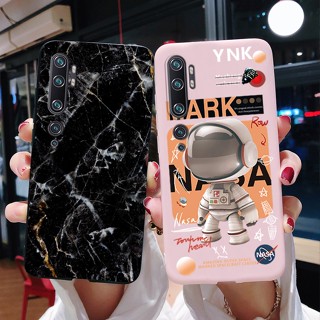 สําหรับ Xiaomi (ไม่ใช่ Redmi) Note 10 Pro Mi CC9 Pro เคสนิ่ม ป้องกัน กันชน สีดํา นักบินอวกาศ หินอ่อน เคสโทรศัพท์