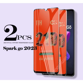 กระจกนิรภัยกันรอยหน้าจอ 21D สําหรับ Tecno spark go 2023 Tecno spark 6 go Tecno pova 2 pova 3 pova 4 pova 4 pro 2 ชิ้น