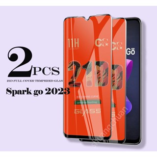 กระจกนิรภัยกันรอยหน้าจอ 21D สําหรับ Tecno spark go 2023 Tecno spark 6 go Tecno pova 2 pova 3 pova 4 pova 4 pro 2 ชิ้น