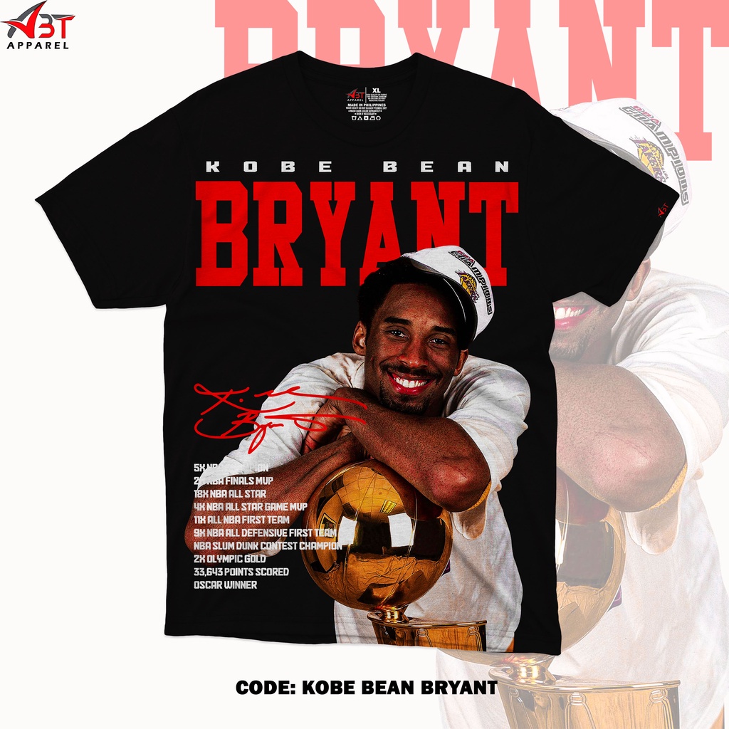 ABT Oversized Shirts NBA Bootleg Pro Club Unisex Kobe Bryant T shirt American Size Cotton