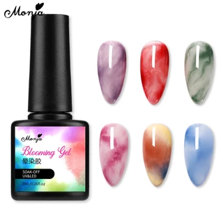Monja ยาทาเล็บเจล UV LED ไล่โทนสีน้ํา 8 มล. สําหรับร้านเสริมสวย blooming gradient transparency gel