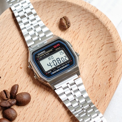 Casio นาฬิกา สแตนเลส g shock นาฬิกาข้อมือดิจิทัล สายสเตนเลส ทรงสี่เหลี่ยม กันน้ํา คุณภาพสูง แฟชั่นสําหรับผู้ชาย A159W