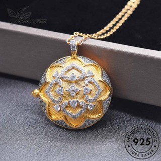 Jewelrypalace แท้ สร้อยคอเงิน 925 ประดับเพชรโมอิส สีทอง สําหรับผู้หญิง N1308