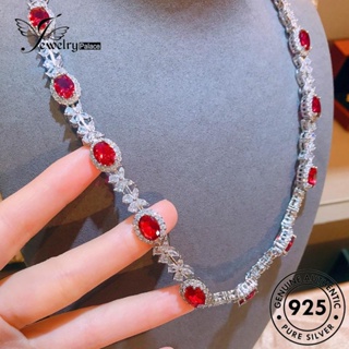 Jewelrypalace สร้อยคอเงิน 925 ประดับทับทิม หรูหรา สําหรับผู้หญิง N1402