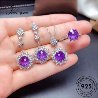 Jewelrypalace Amethyst สร้อยคอเงิน 925 จี้รูปดอกไม้ไฟ เครื่องประดับสตรี S586