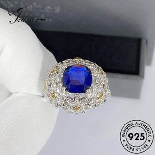 Jewelrypalace แหวนเงิน 925 ประดับไพลิน ลายดอกไม้ หรูหรา สําหรับผู้หญิง R923