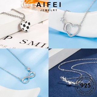 AIFEI JEWELRY แท้ 925 เงิน ต้นฉบับ สร้อยคอ แฟชั่น Silver มอยส์ซาไนท์ไดมอนด์ เรียบง่าย เครื่องประดับ จี้ ผู้หญิง เกาหลี เครื่องประดับ M048