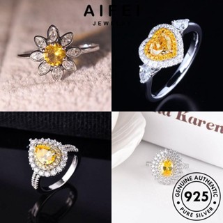 AIFEI JEWELRY Silver แฟชั่น แหวน ทองซิทริน เครื่องประดับ เครื่องประดับ เงิน เกาหลี ผู้หญิง หรูหรา ต้นฉบับ แท้ 925 M095