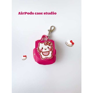 เคสหูฟังบลูทูธไร้สาย ป้องกัน ลายการ์ตูนคิตตี้ สีแดง สําหรับ Airpods 2 3