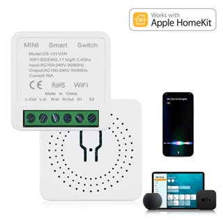 Homekit โมดูลสวิตช์ควบคุมไฟ อัจฉริยะ WiFi DIY เข้าได้กับ Siri Alexa Google