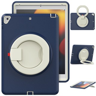 For iPad 10th Gen 10.9 2022 iPad 7 8 9th Gen 10.2 2019 2020 2021 Air3 Pro10.5 Air4 5 10.9 2020 2022 Pro11 2018 2020 2021 2022 Mini6PC+TPU hybrid triple layer full body protection heavy duty shock and drop resistant rear swivel stand Tablet Case Cover
