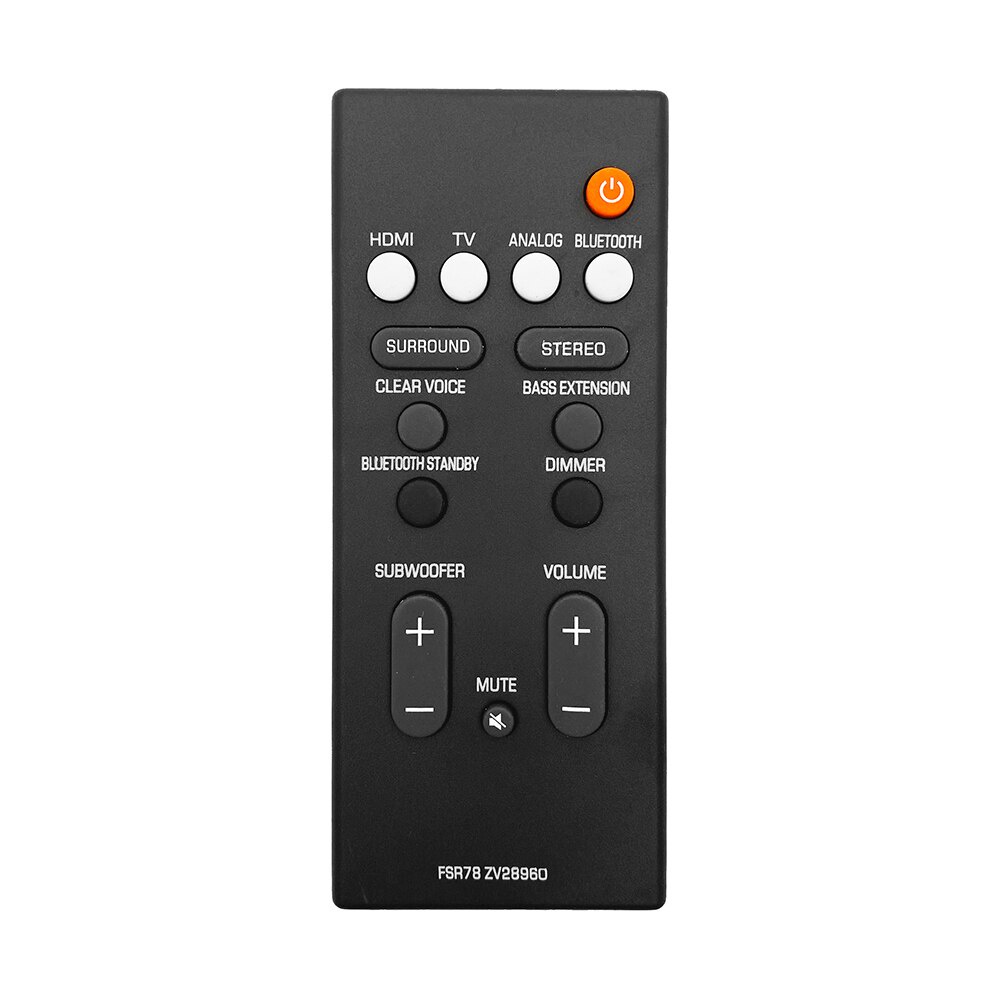 ใหม่ FSR78 ZV28960 รีโมทคอนโทรลสําหรับ Yamaha Sound Bar รองรับรุ่น ATS-1060/1070/107/108/2070/10CUS-207/106/207, YAS-106/107/108/207/102/10CUS-207