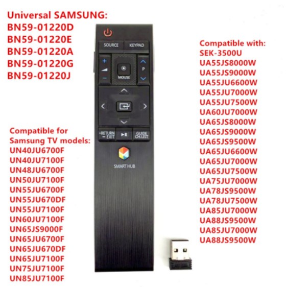 SAMSUNG BN59-01220D สมาร์ททีวีระยะไกล BN59-01220E BN59-01220A BN59-0120G BN59-0120J UA85JU7000W UA88