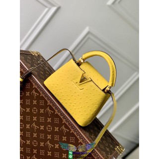 lemon LV Capucines PM BB ostrich shopper handbag business briefcase laptop notebook handbag