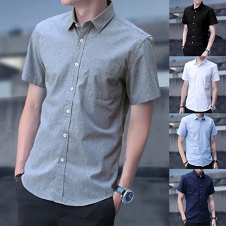 [S-5Xl] เสื้อเชิ้ตพร้อมส่ง!??เสื้อยืดแขนสั้นลําลอง เข้ากับทุกการแต่งกาย สําหรับผู้ชาย