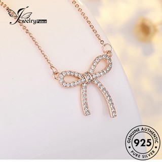 Jewelrypalace สร้อยคอเงิน 925 ประดับเพชรโมอิส โบว์ สีทอง แฟชั่น สําหรับผู้หญิง N1002