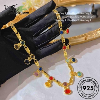 Jewelrypalace สร้อยคอเงิน 925 จี้รูปพระจันทร์ สีรุ้ง สําหรับผู้หญิง N1110