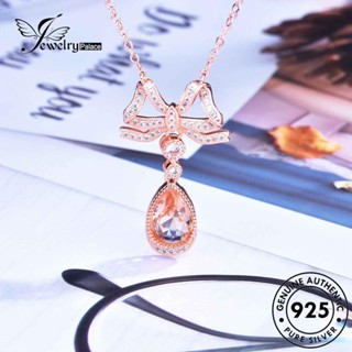 Jewelrypalace สร้อยคอเงิน 925 ประดับโบว์ไพลิน สีทอง แฟชั่น สําหรับผู้หญิง N1232