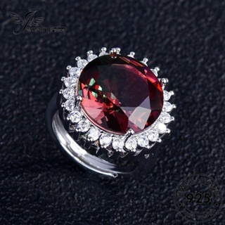 Jewelrypalace แหวนเงิน 925 ทรงกลม ประดับทับทิม ของแท้ แฟชั่นสําหรับผู้หญิง R1981