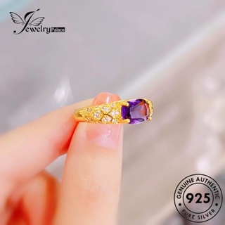 Jewelrypalace Amethyst แหวนเงิน 925 สีทอง สไตล์วินเทจ สําหรับผู้หญิง R2408