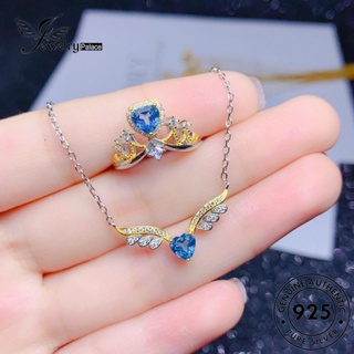 Jewelrypalace แท้ ชุดสร้อยคอเงิน 925 จี้รูปไพลินน่ารัก สําหรับผู้หญิง S293