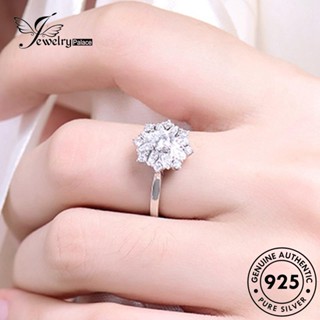 Jewelrypalace แหวนเงิน 925 รูปเกล็ดหิมะ ประดับเพชรโมอิส หรูหรา สําหรับผู้หญิง R1085