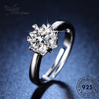 Jewelrypalace แหวนเงิน 925 ประดับเพชรโมอิส เกล็ดหิมะ สําหรับผู้หญิง R398