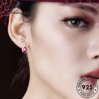 Jewelrypalace ต่างหูสตั๊ด เงิน 925 ประดับโบว์ทับทิม สีทอง สําหรับผู้หญิง E745