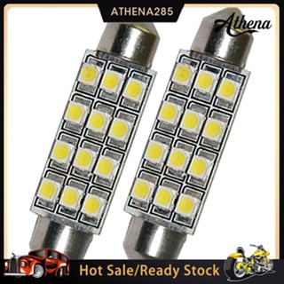 [COD]➤หลอดไฟ LED 12 3528 SMD 42 มม. สีขาว สําหรับติดตกแต่งภายในรถยนต์ 2 ชิ้น