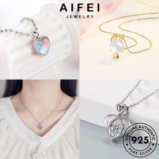 AIFEI JEWELRY เรียบง่าย เครื่องประดับ ผู้หญิง เครื่องประดับ จี้ ต้นฉบับ เกาหลี แฟชั่น มอยส์ซาไนท์ไดมอนด์ แท้ เงิน Silver 925 สร้อยคอ M050