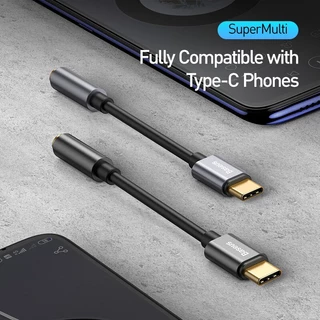 Baseus อะแดปเตอร์แปลง Type-C เป็น 3.5 มม. ตัวผู้ต่อเป็นตัวเมีย รองรับหูฟังและอุปกรณ์เสียง
