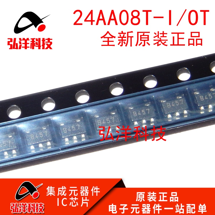 3 ชิ้น/ใหม่เอี่ยมนําเข้า 24AA08T-I/OT Serial EEPROM ชิปเก็บ Patch SOT23-5 หน้าจอการพิมพ์ B4